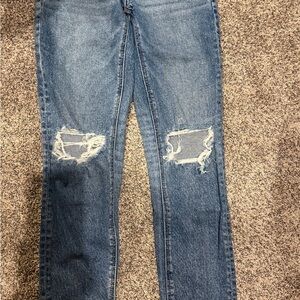 American Eagle Outfitters Ripped Blue Skinny Jeans